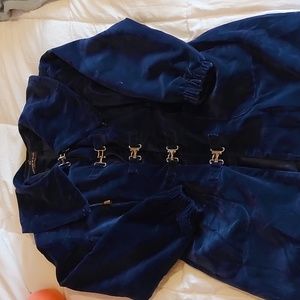 Blue Vintage Velvet Jacket Small